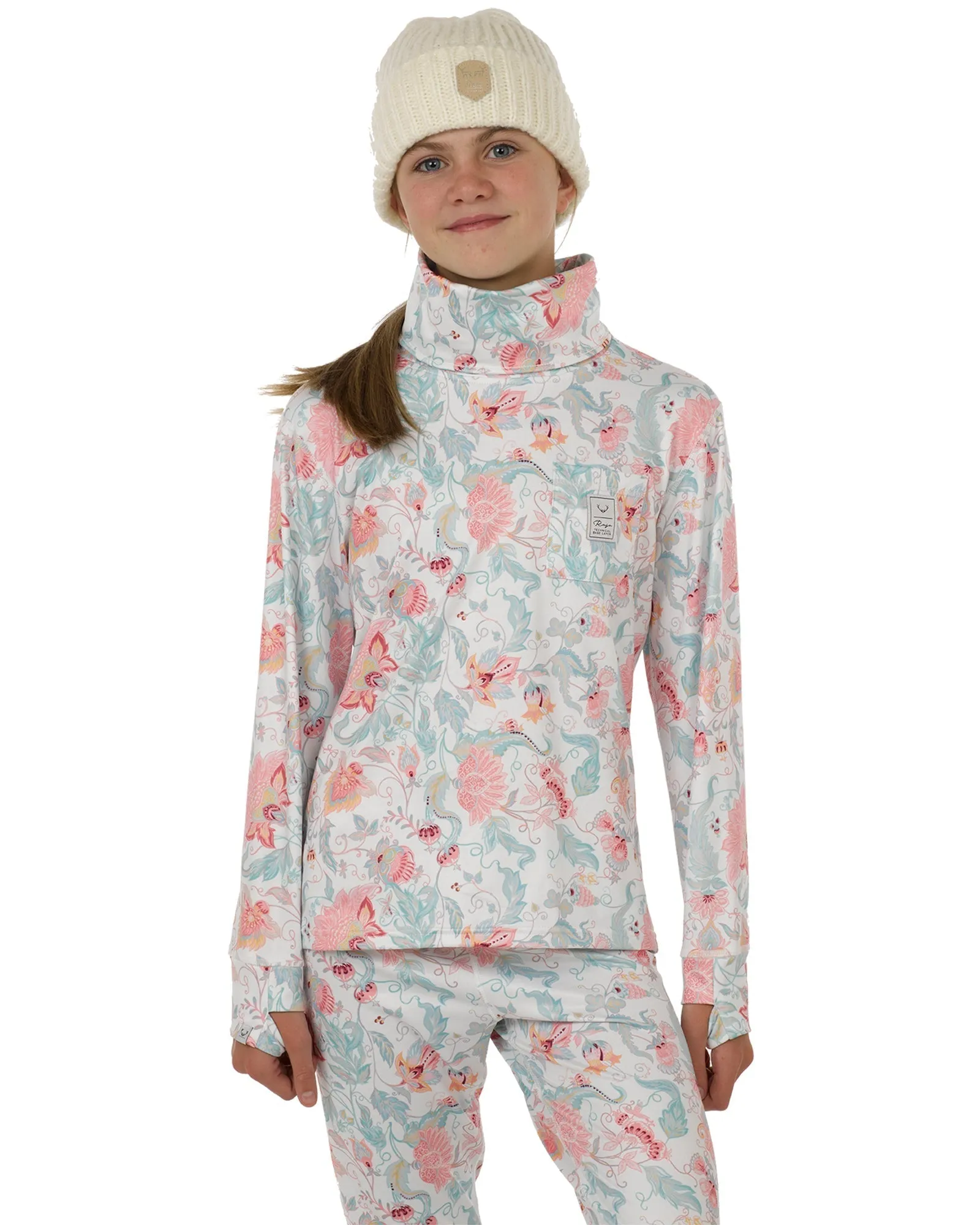 GIRLS CAPRI FUNNEL NECK-ROYALE SNOW WHITE