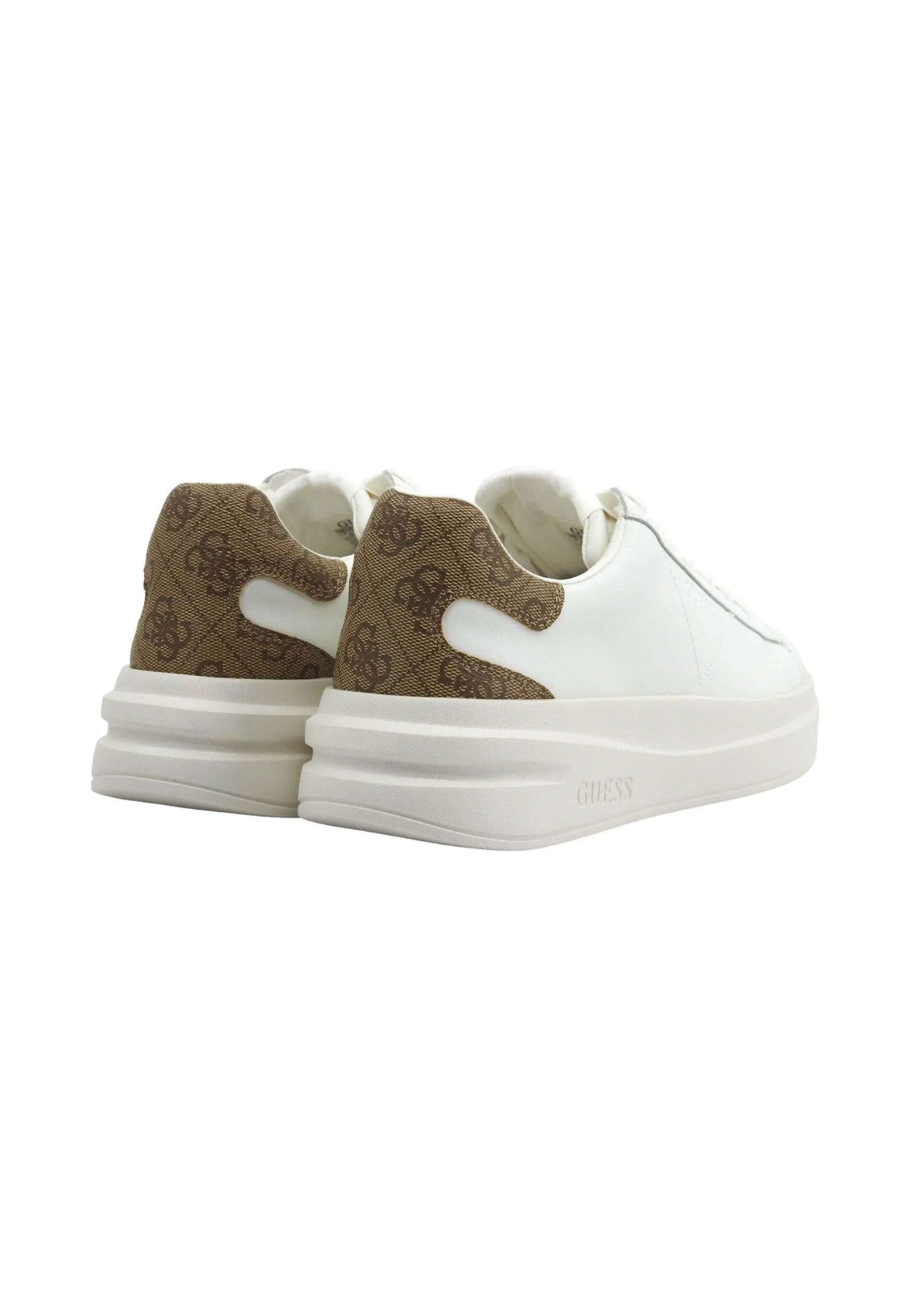 GUESS Sneaker Donna White Beige Brown FLPVIBLEA12