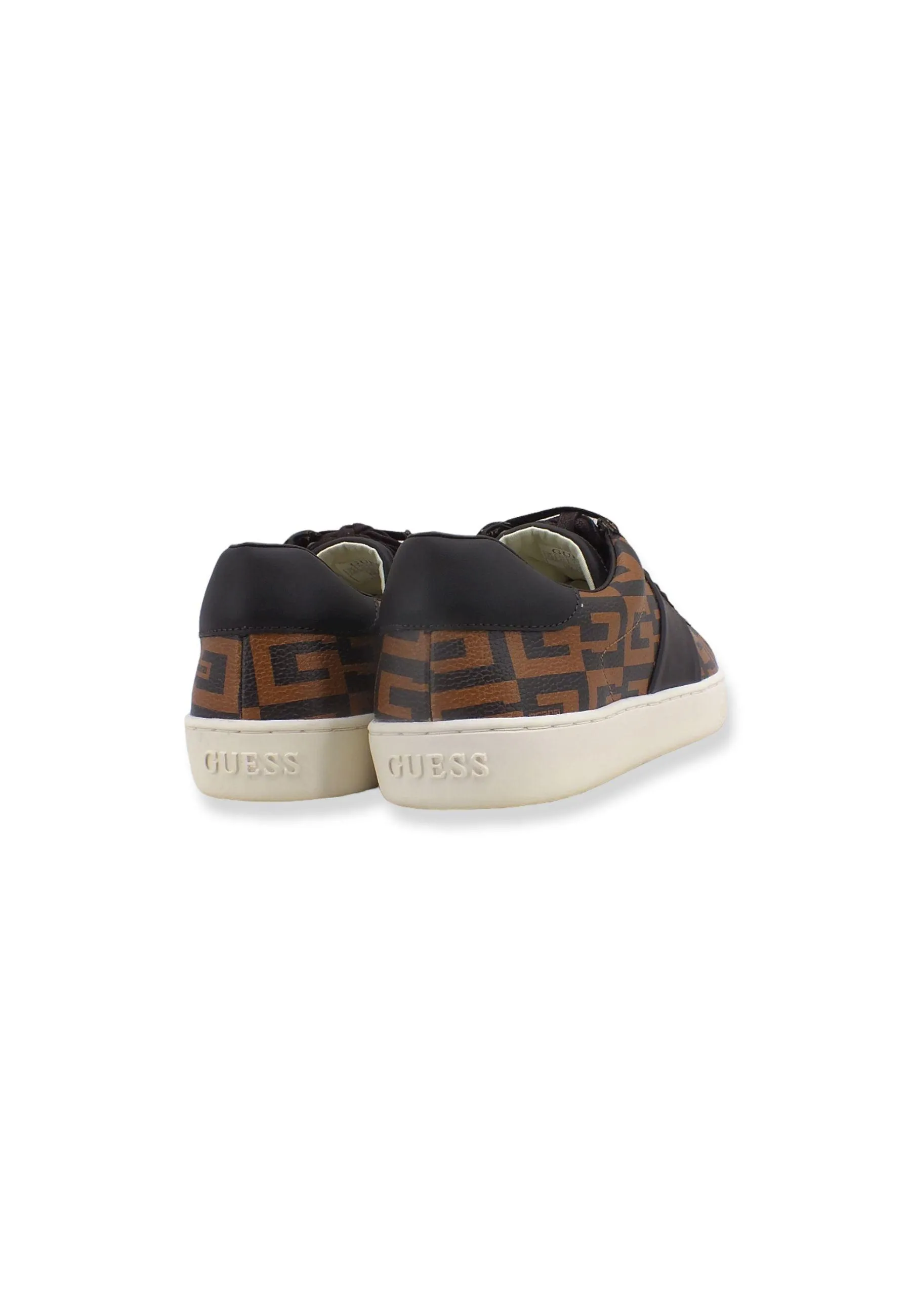 GUESS Sneaker Uomo Bassa Loghi Brown FM7NOLLEL