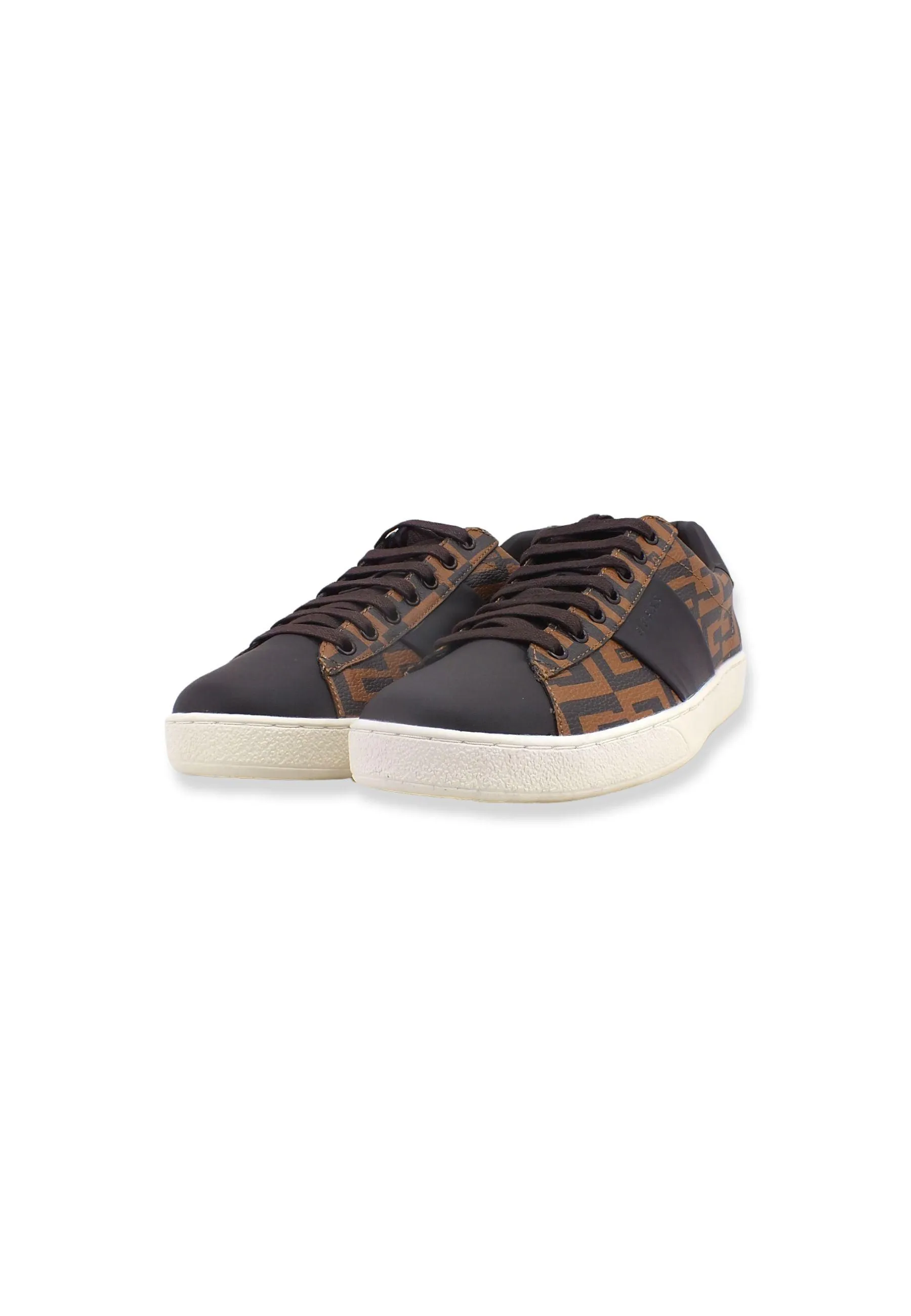 GUESS Sneaker Uomo Bassa Loghi Brown FM7NOLLEL