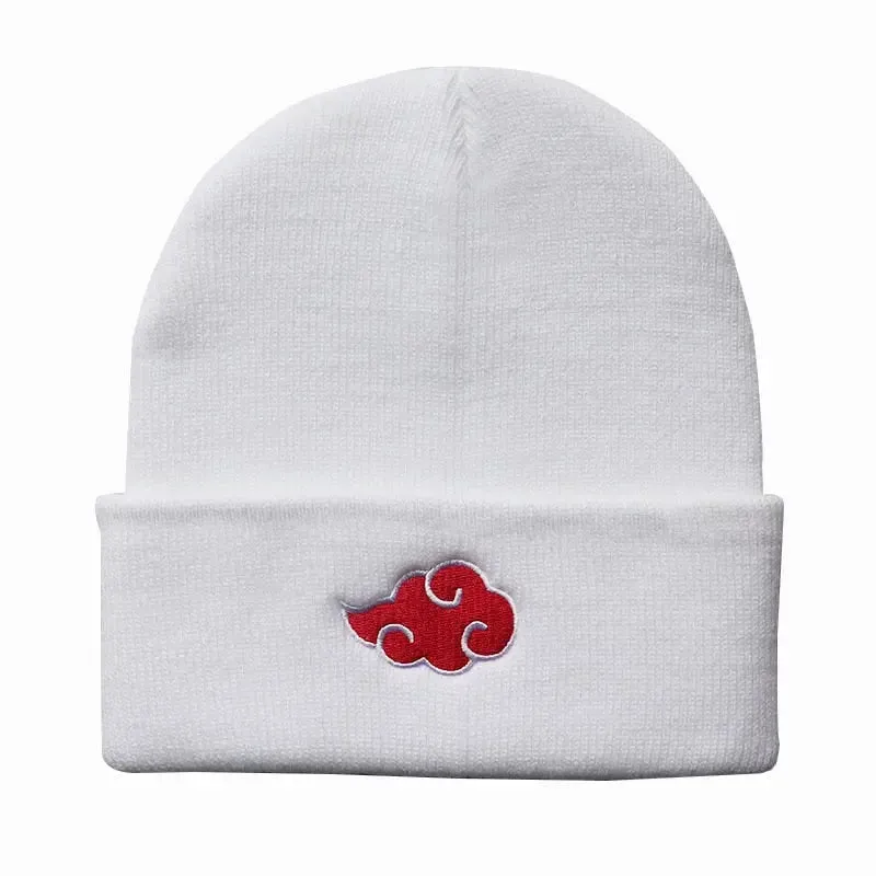 Hat Anime Akatsuki Naruto Red Cloud Embroidery Beanie