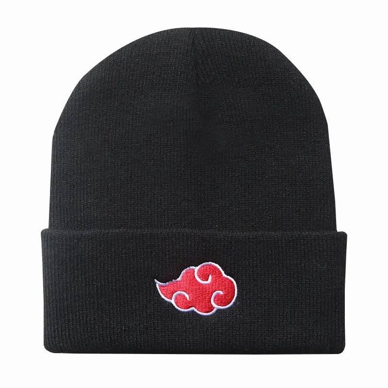 Hat Anime Akatsuki Naruto Red Cloud Embroidery Beanie