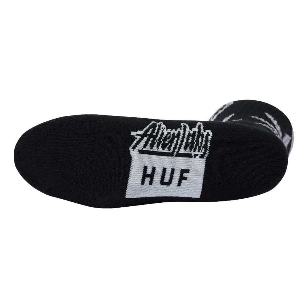 HUF HUF X ALIENLABS CREW SOCK-BLACK