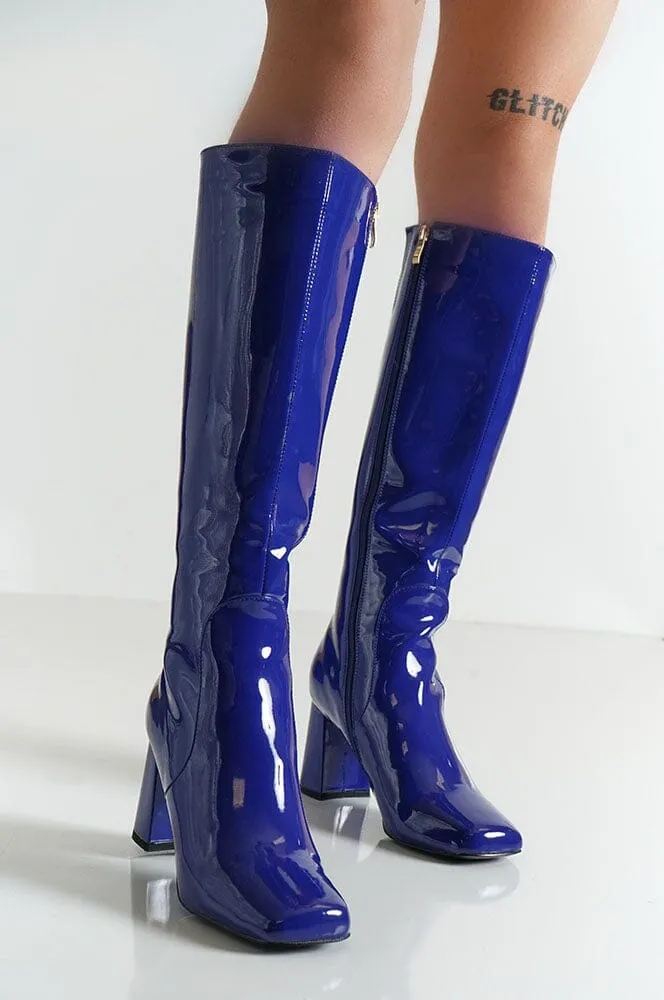 Hypnotize Calf Boot - Blue Patent