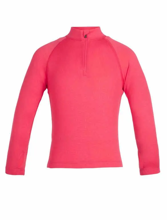 icebreaker Merino Kids' Unisex Base Layer 260 Tech Top Half Zip Dark Blue Pink - Winter Outdoor Camping Trekking Hiking