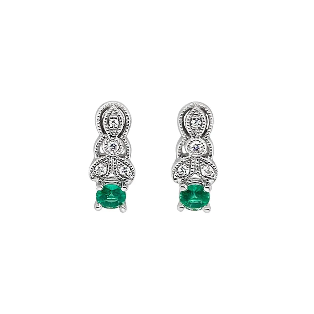 Irisa by Martin Binder Emerald & Diamond Filigree Earrings