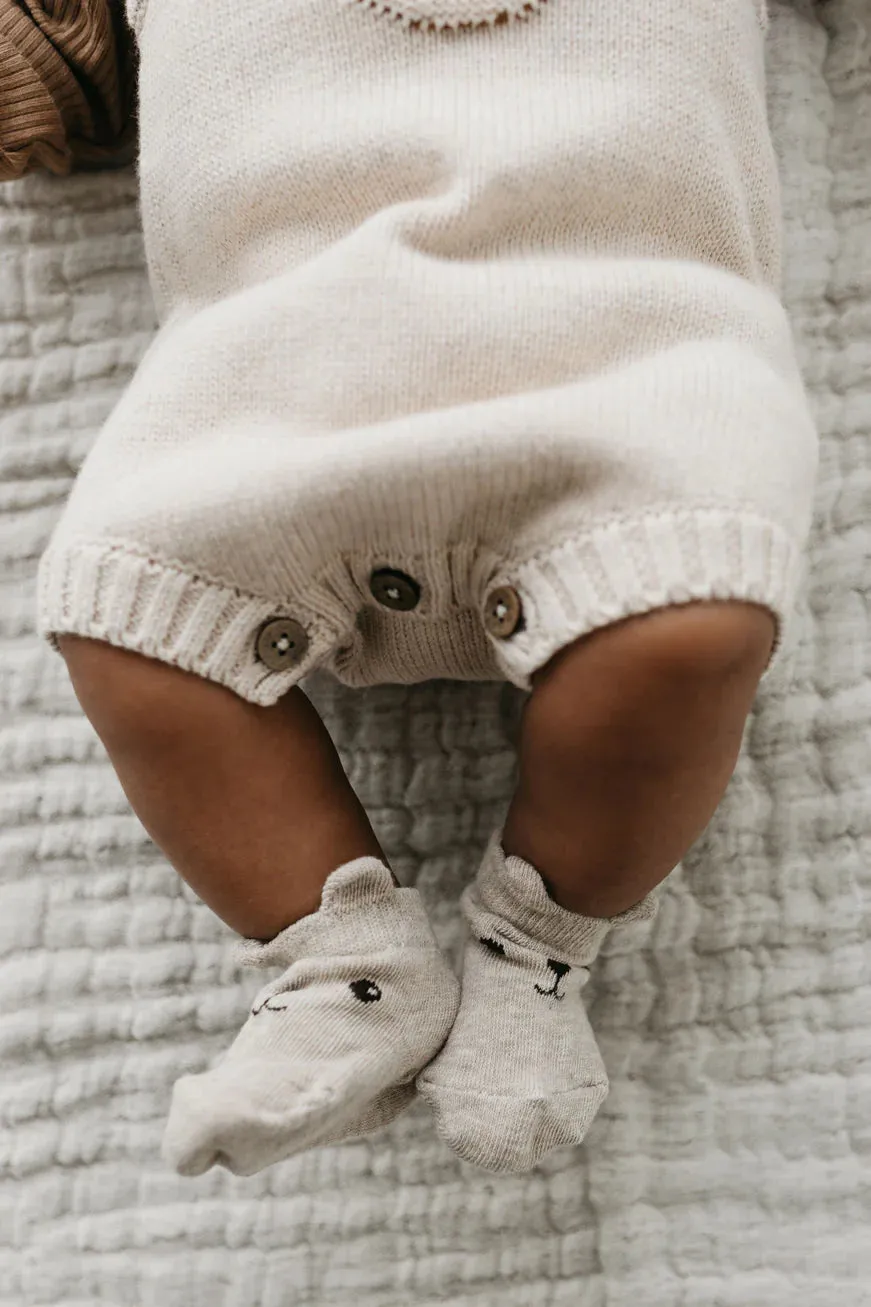 JAMIE KAY George Bear Ankle Sock - Oatmeal Marle