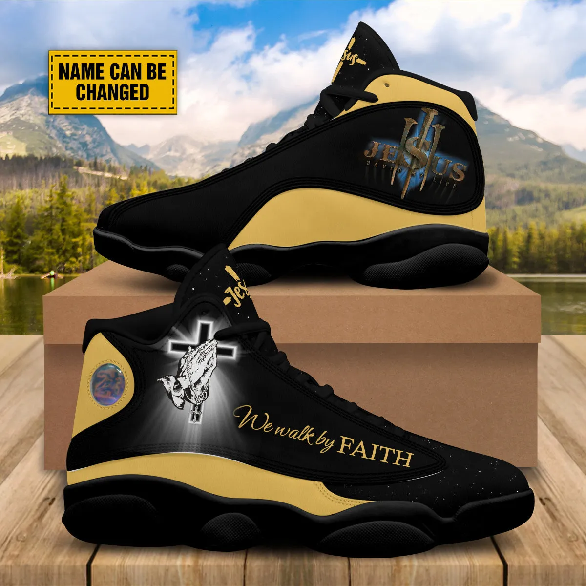 Jesus Saved My Life J13 Shoes - Jesus Christ Walk By Faith Shoes - God Prayer J13 Shoes