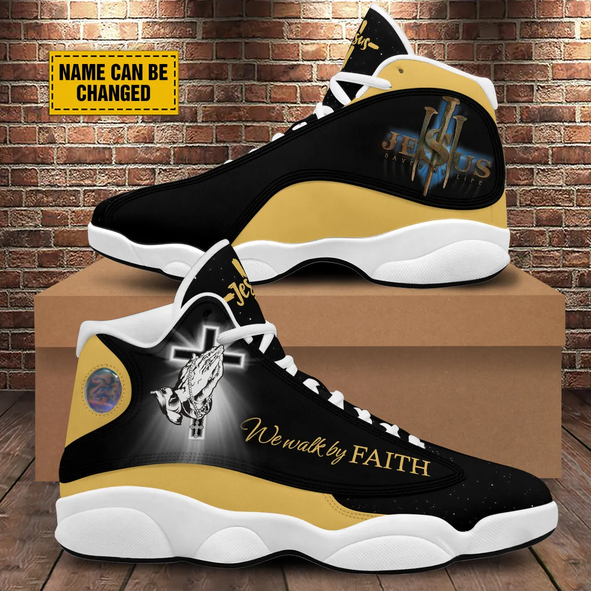 Jesus Saved My Life J13 Shoes - Jesus Christ Walk By Faith Shoes - God Prayer J13 Shoes