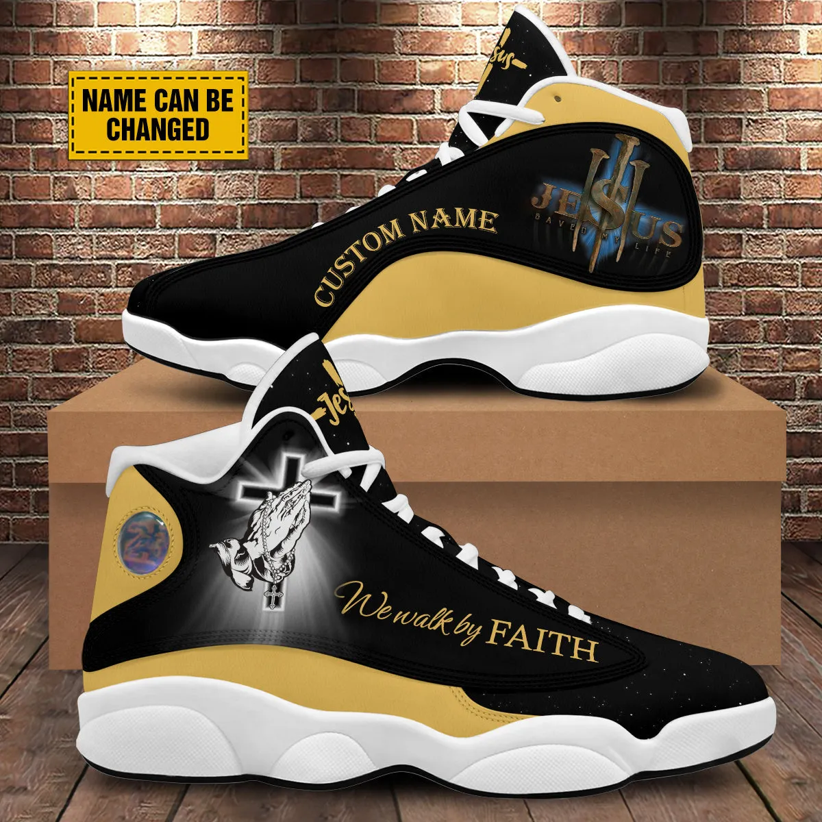 Jesus Saved My Life J13 Shoes - Jesus Christ Walk By Faith Shoes - God Prayer J13 Shoes