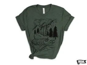 Landscape Unisex Bella Canvas national parks T Shirt eco soft printed tee mens women's adventure camping hiking nature lover trees gift