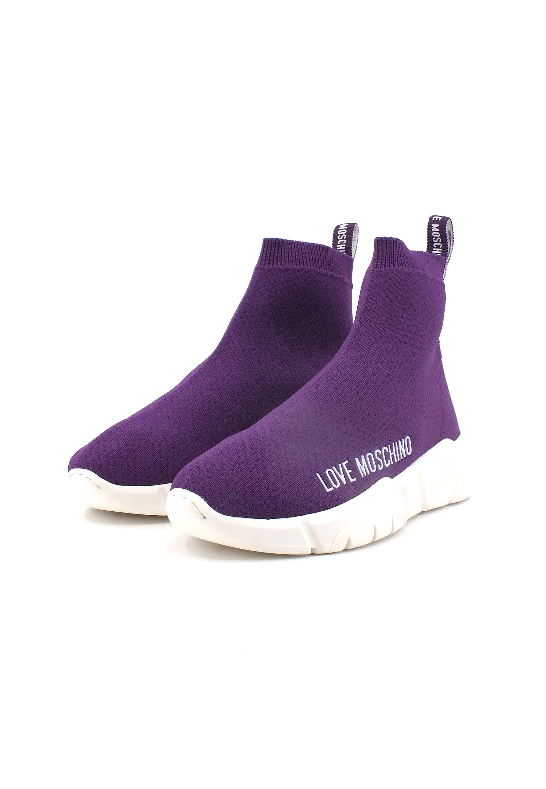 LOVE MOSCHINO Running Elastic Sock Sneaker Donna Viola JA15343G1HIZ4650