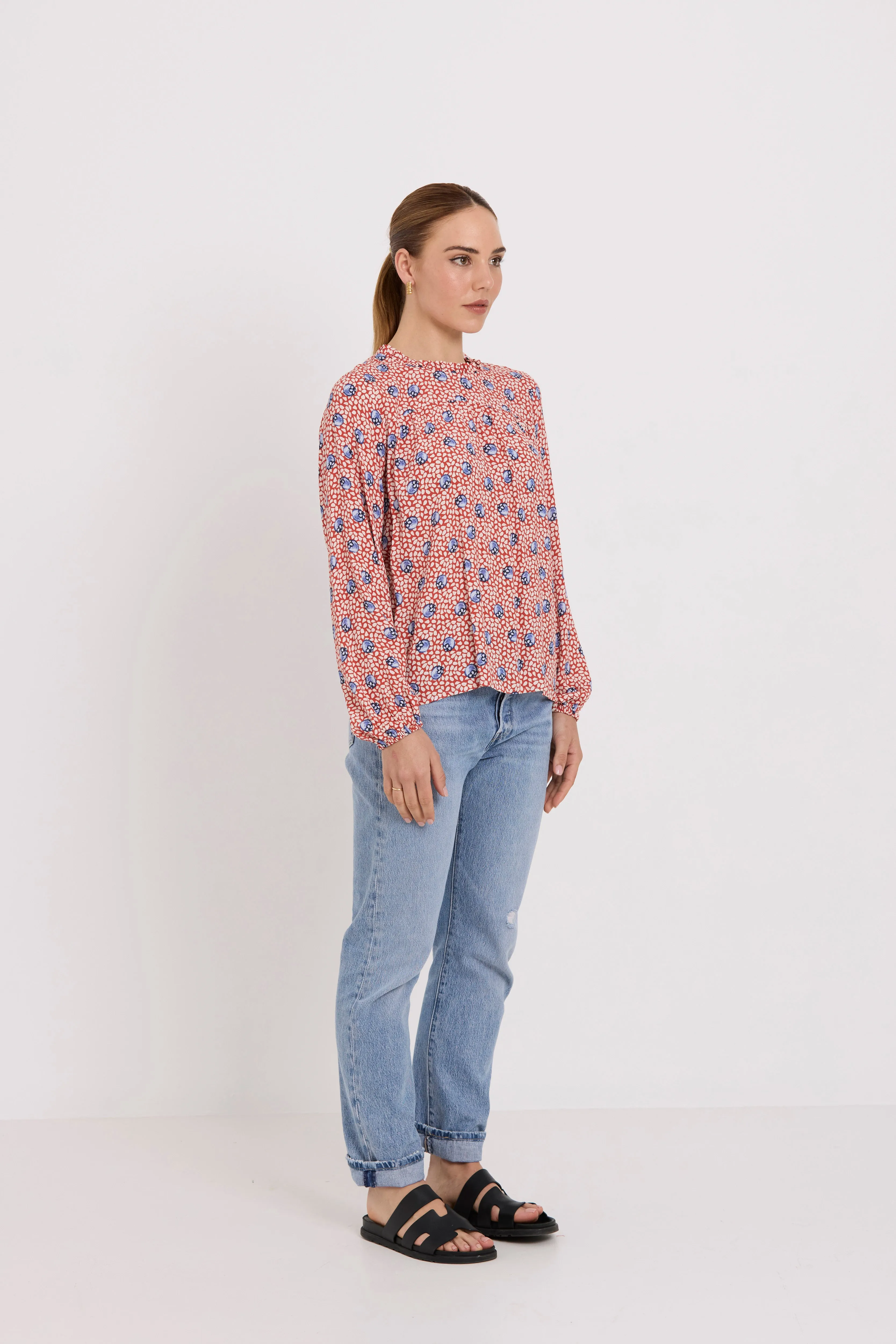 Martin Top | Blueberry Print