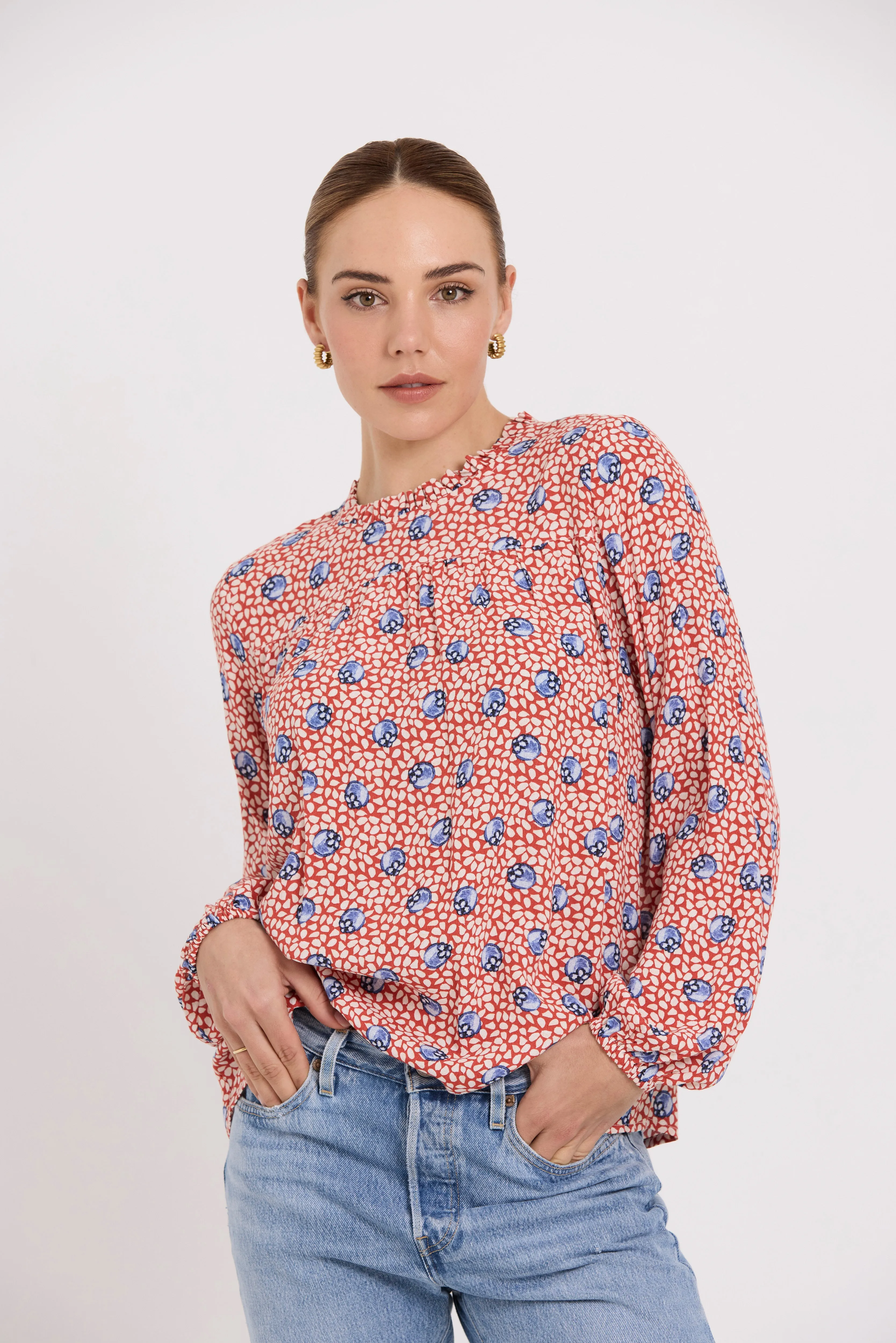 Martin Top | Blueberry Print