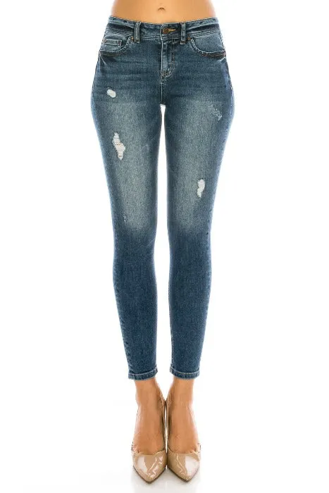 Mid Rise Push Up Ankle Skinny Jeans - EP3128