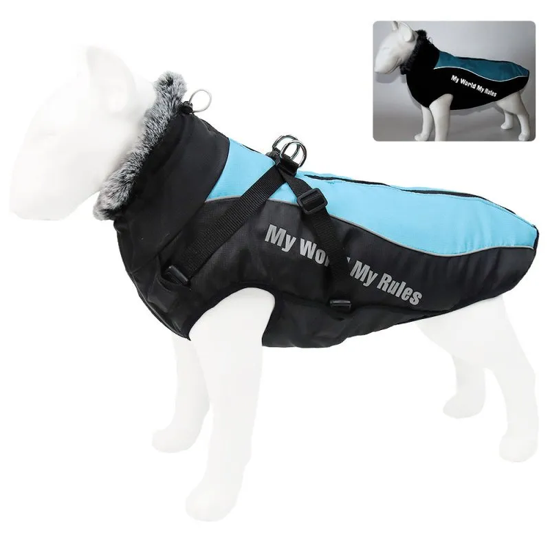 New Large Pet Clothing Warm. Reflective Dog Clothing, Thickened Dog Jacket