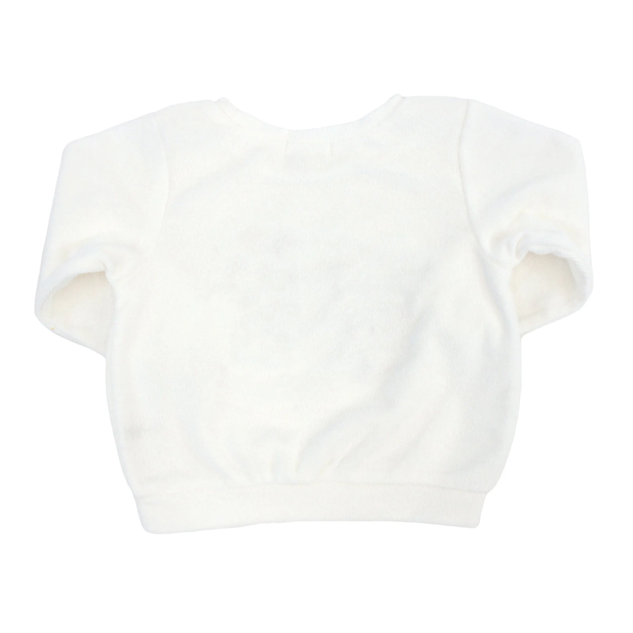 oh baby! Cotton Terry Baby Brooklyn Boxy Sweatshirt - Golden Sun Terry Applique - Snow