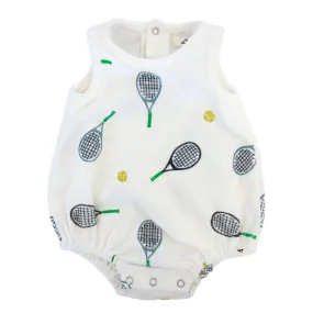 oh baby! Cotton Terry Bubble - Tennis Print - Snow