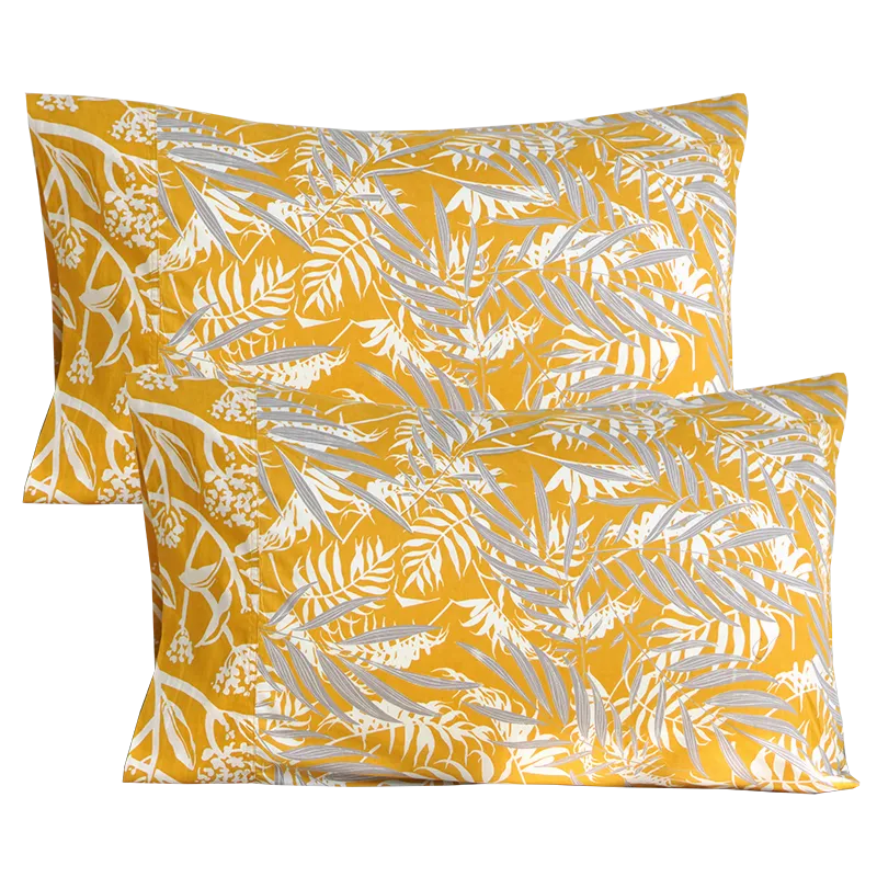 Palm Turmeric Faun Standard Pillow Cases - SALE HOMEWARES