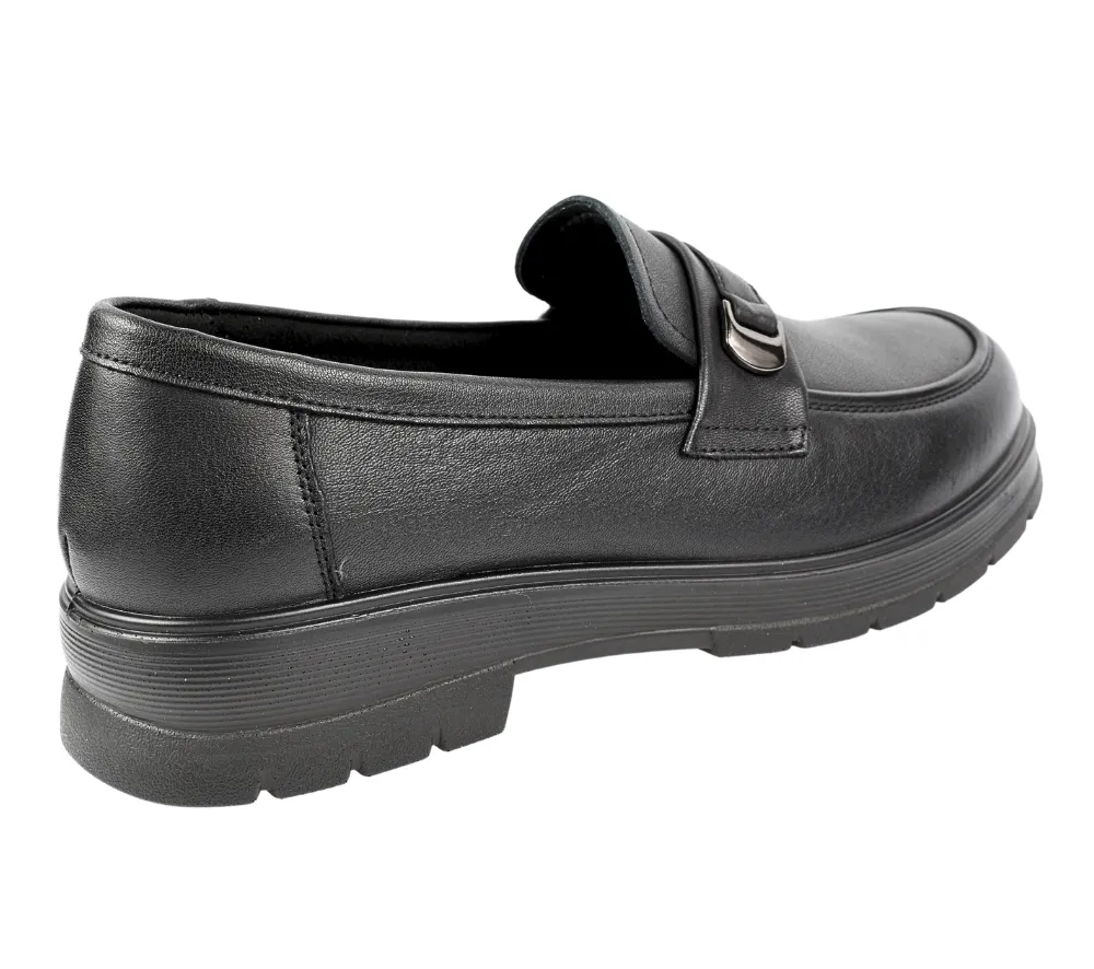 Pantofi casual, femei, FORMAZIONE, N701 negru, piele naturala