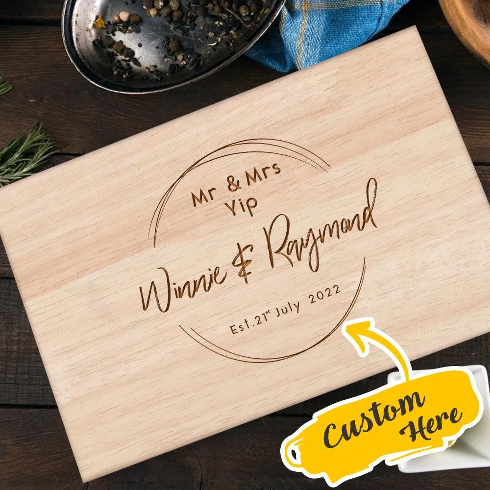 Personalized Engraved Cutting Board for Couples