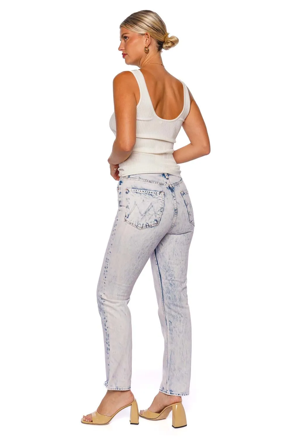 Pink High Waisted Rider Ankle Jean