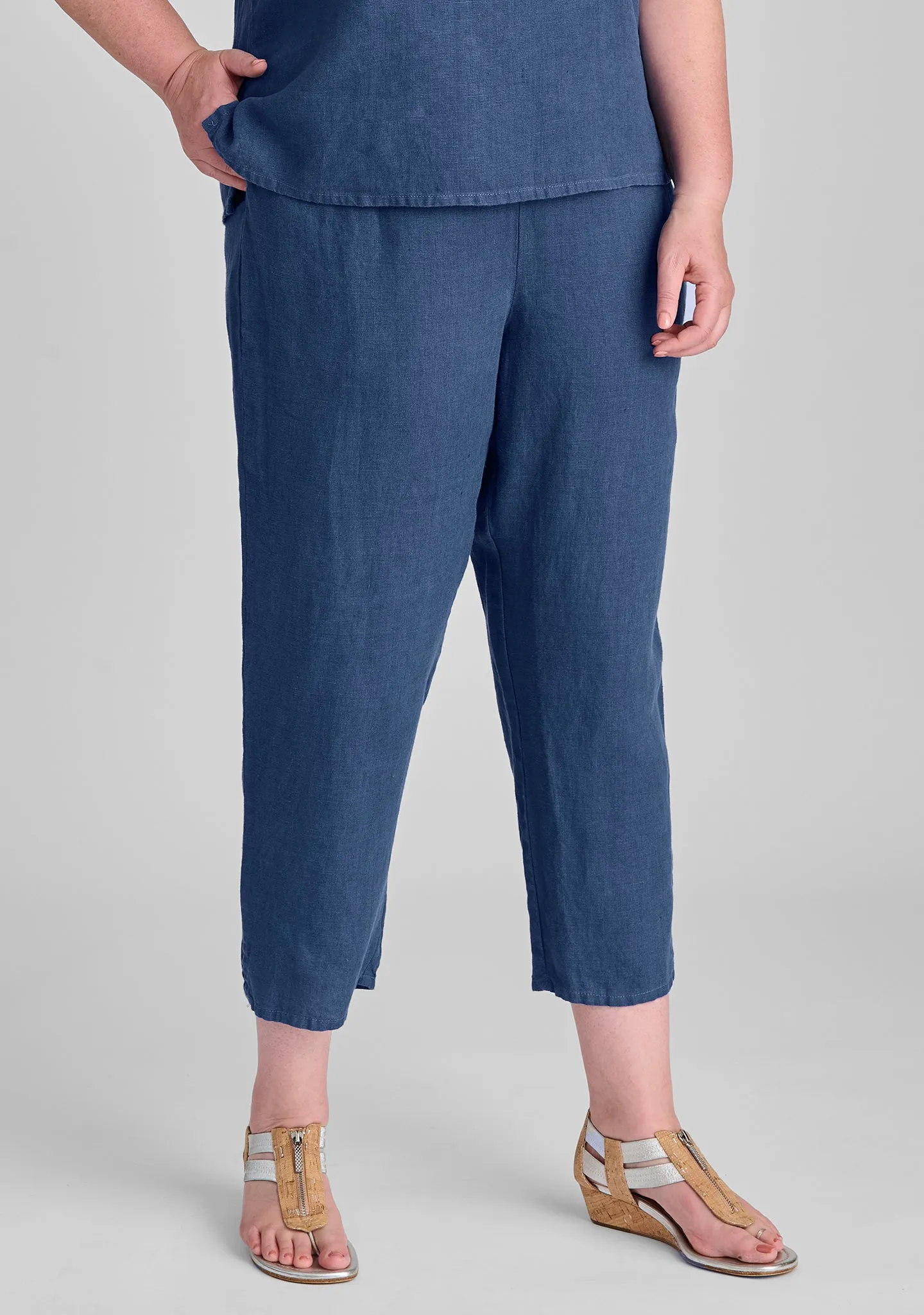 Pocketed Ankle Pant - Linen Pants