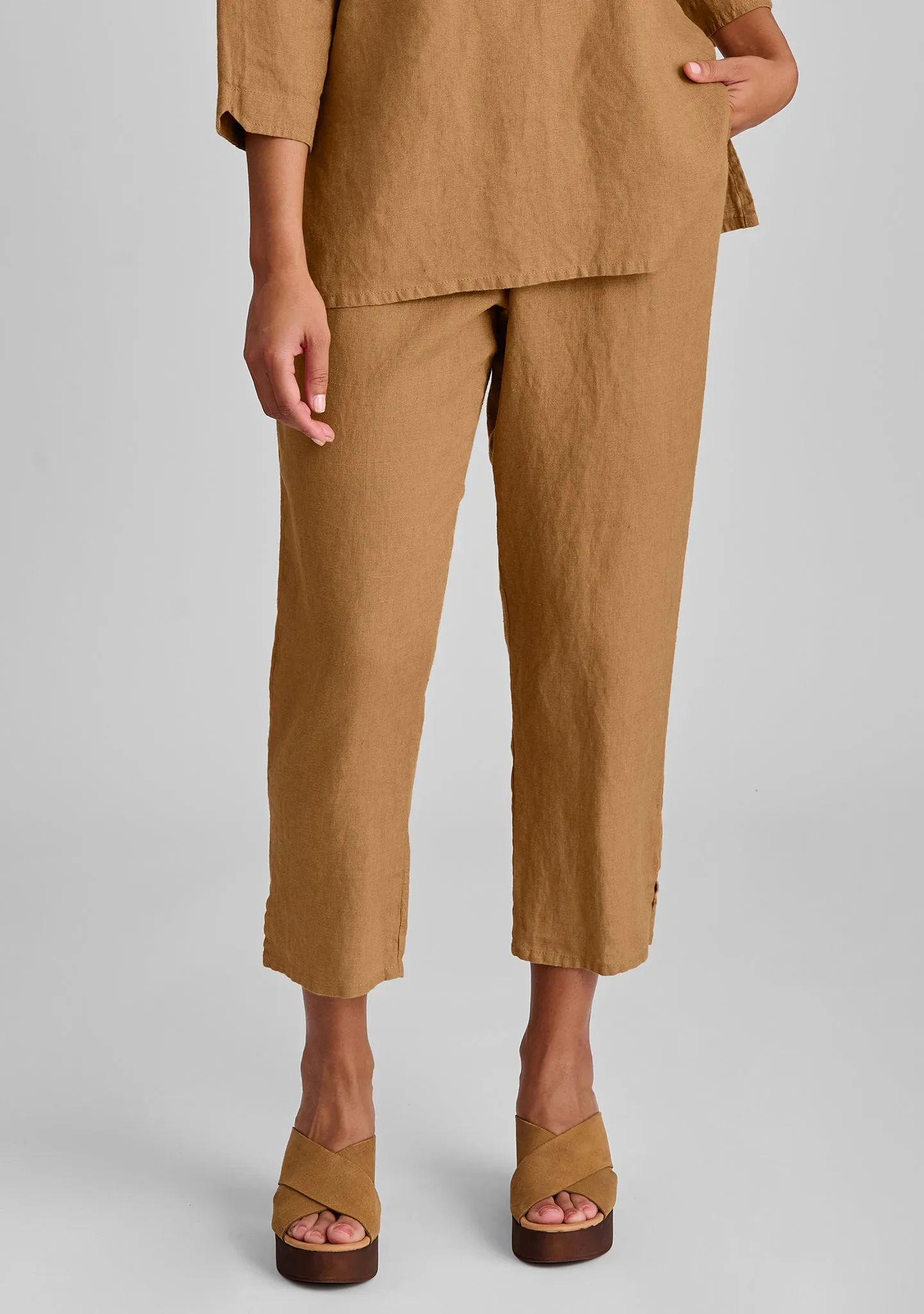 Pocketed Ankle Pant - Linen Pants