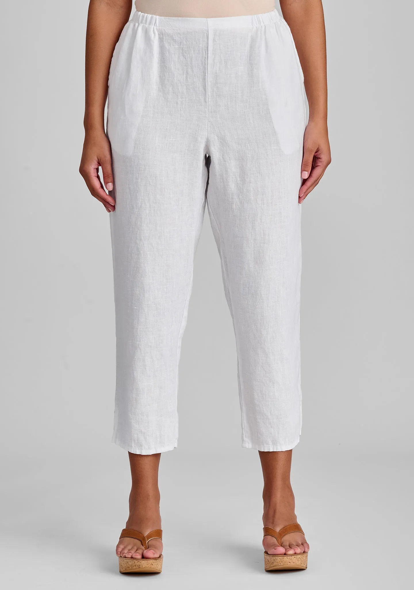 Pocketed Ankle Pant - Linen Pants