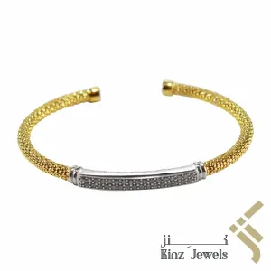 Premium Silver Bracelet Gold Vermeil Zircon