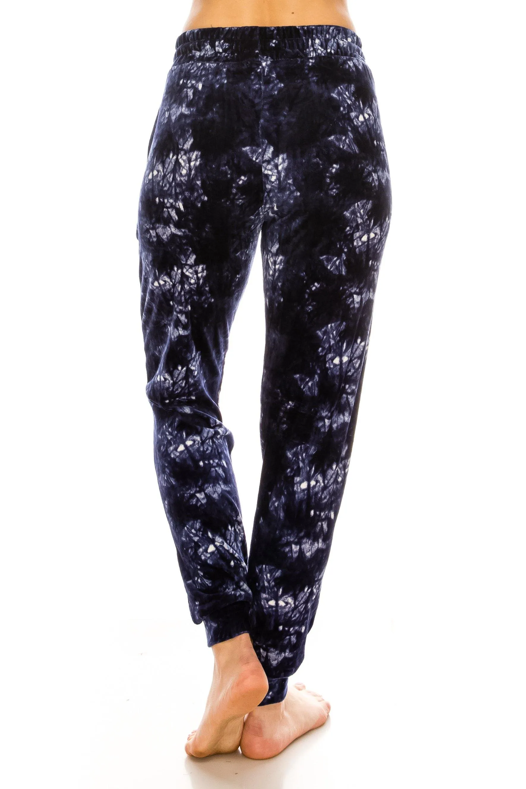 Print Design Velvet Jogger Pants - Warm Winter Sweatpant Joggers