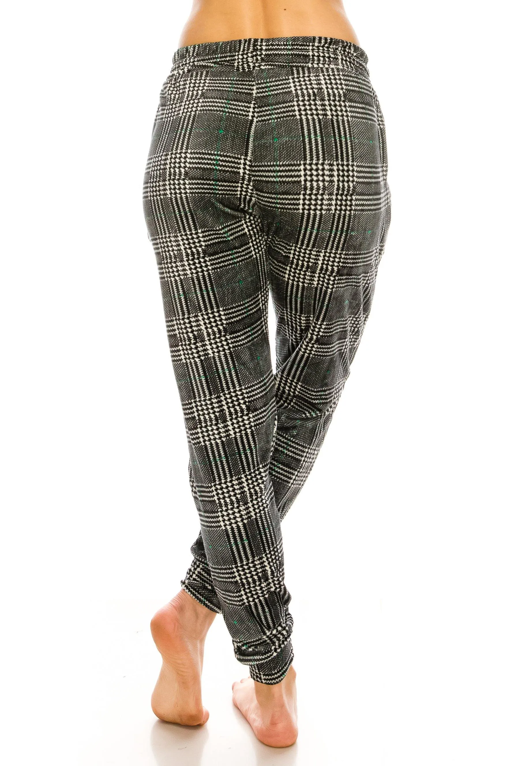 Print Design Velvet Jogger Pants - Warm Winter Sweatpant Joggers