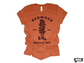 Redwood National Park Unisex T-Shirt - Custom Color Printed Tee for Hiking & Camping in California