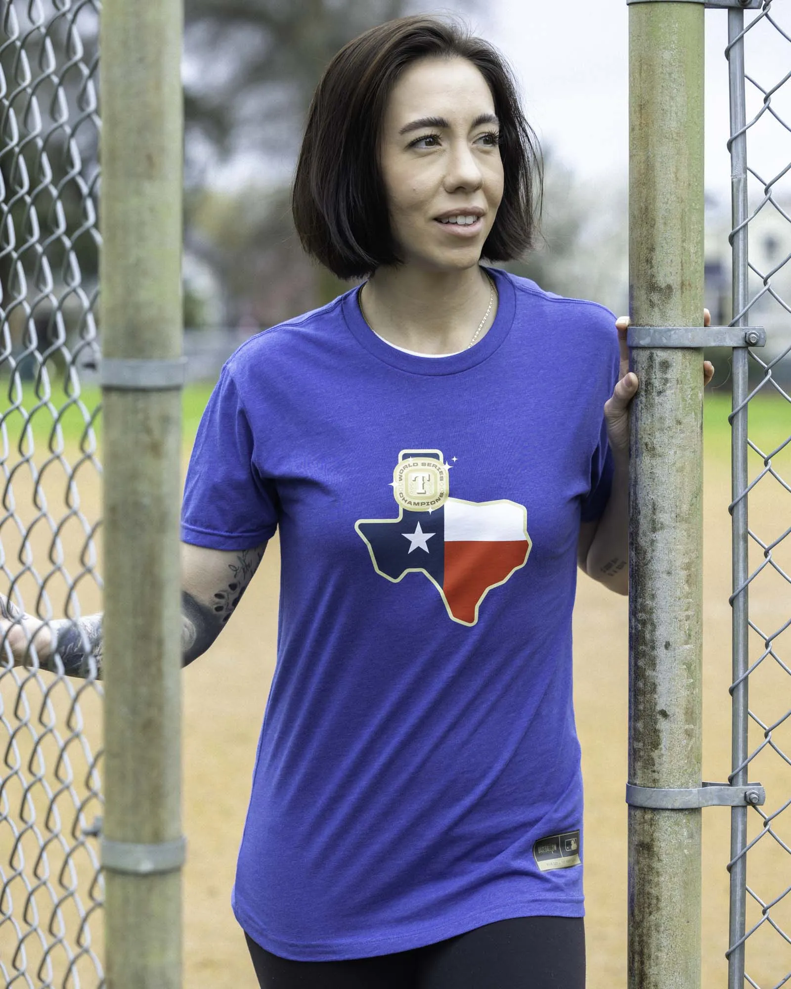 Ring Ceremony Women's Warm-Up Tee - Texas Rangers