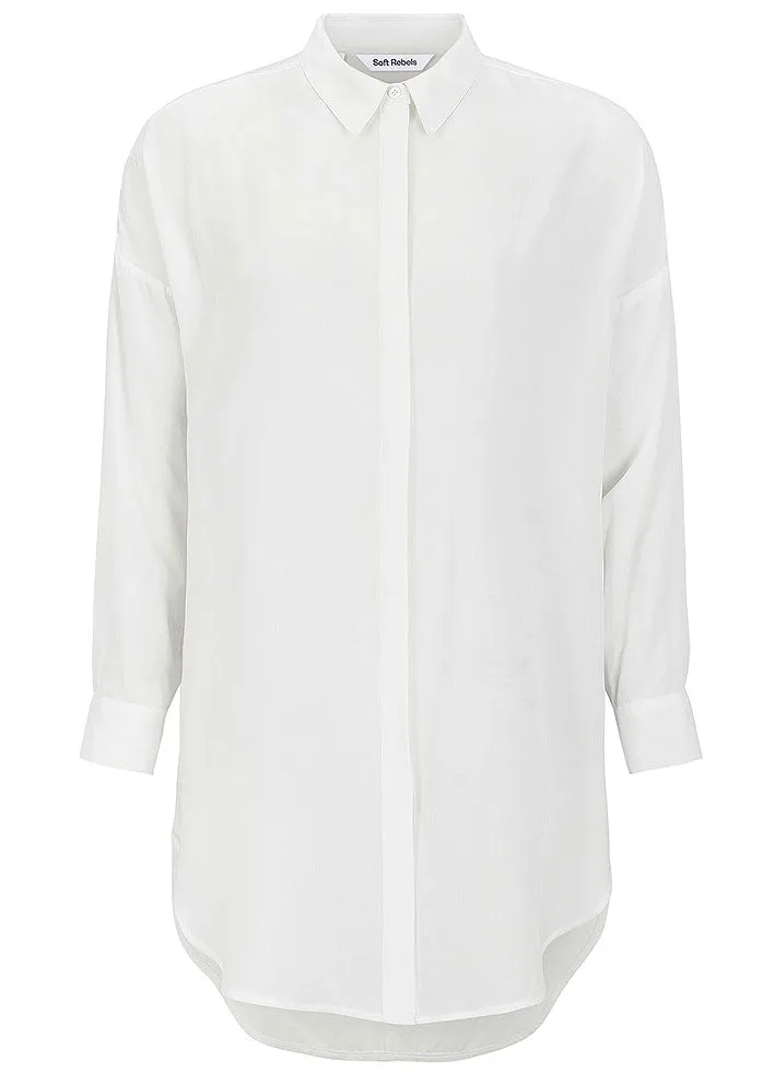 Soft Rebels Freedom Long Shirt - Skjorte - snow white