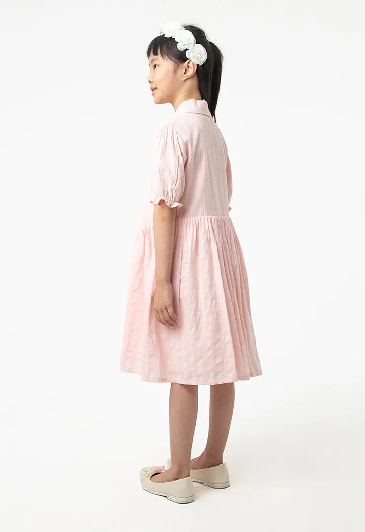 Solid Collared Drop Waist Casual Dress