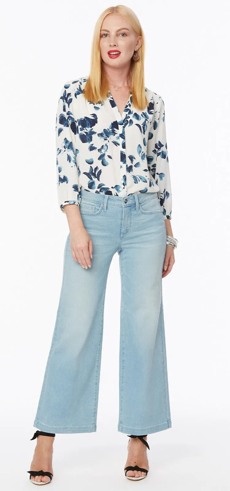 Teresa Wide Leg Ankle Jeans Lichtblauw Premium Denim | Naomi