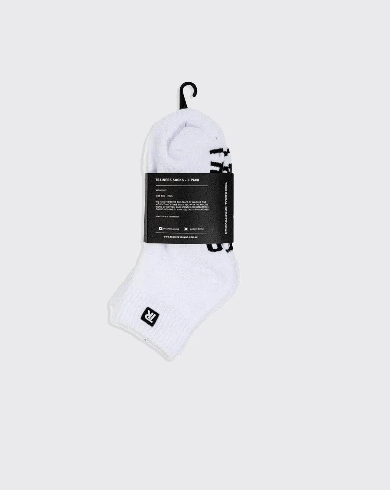 trainers quarter crew 3 pack sock