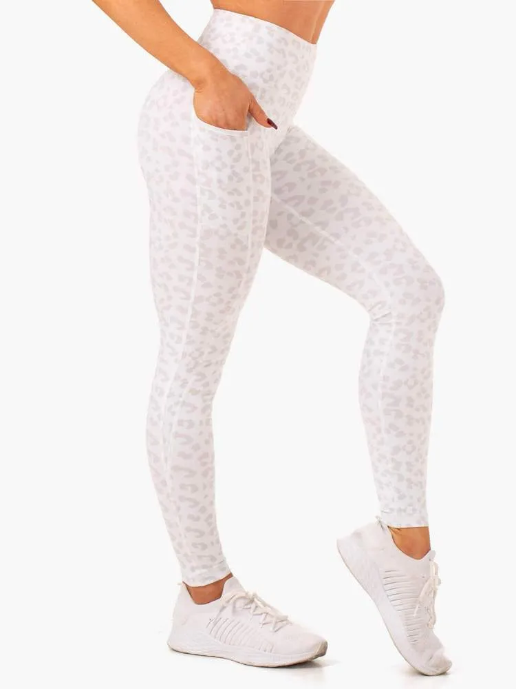 ULTRA HIGH WAISTED FULL LENGTH LEGGINGS SNOW LEOPARD