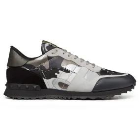 Valentino Grey Black Camouflage Rockrunner Sneaker