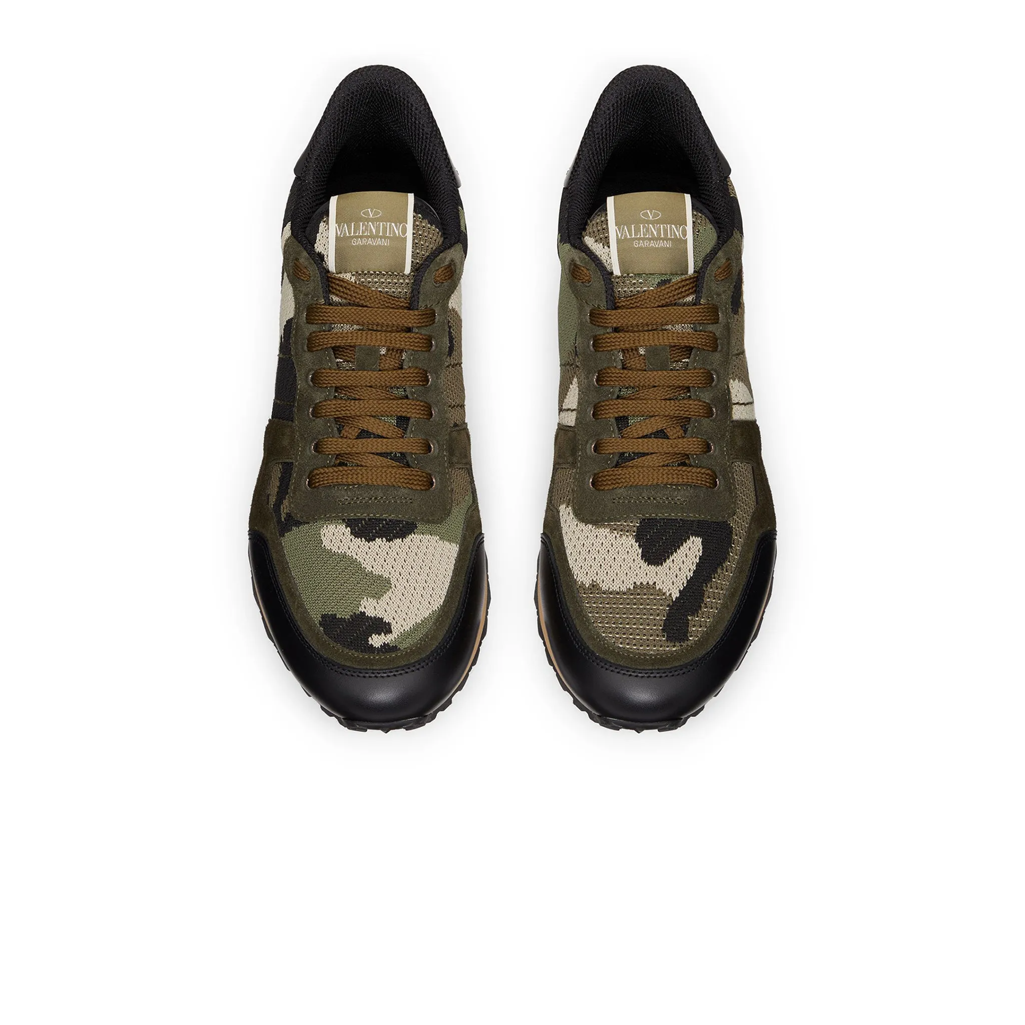 Valentino Rockrunner Camouflage Khaki Mesh Sneaker