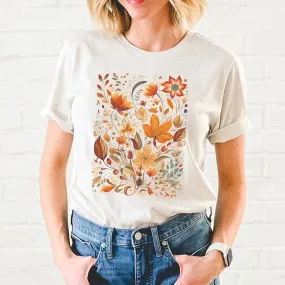 Warm Floral Fall Graphic T-Shirt - FA303