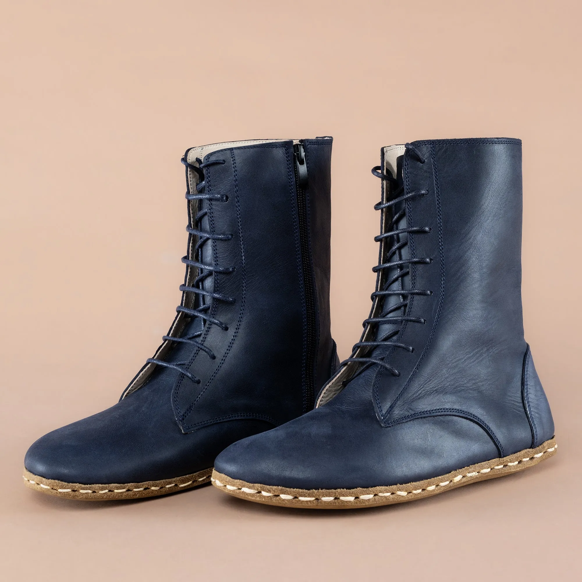 Women's Blue Barefoot High Ankle Boots