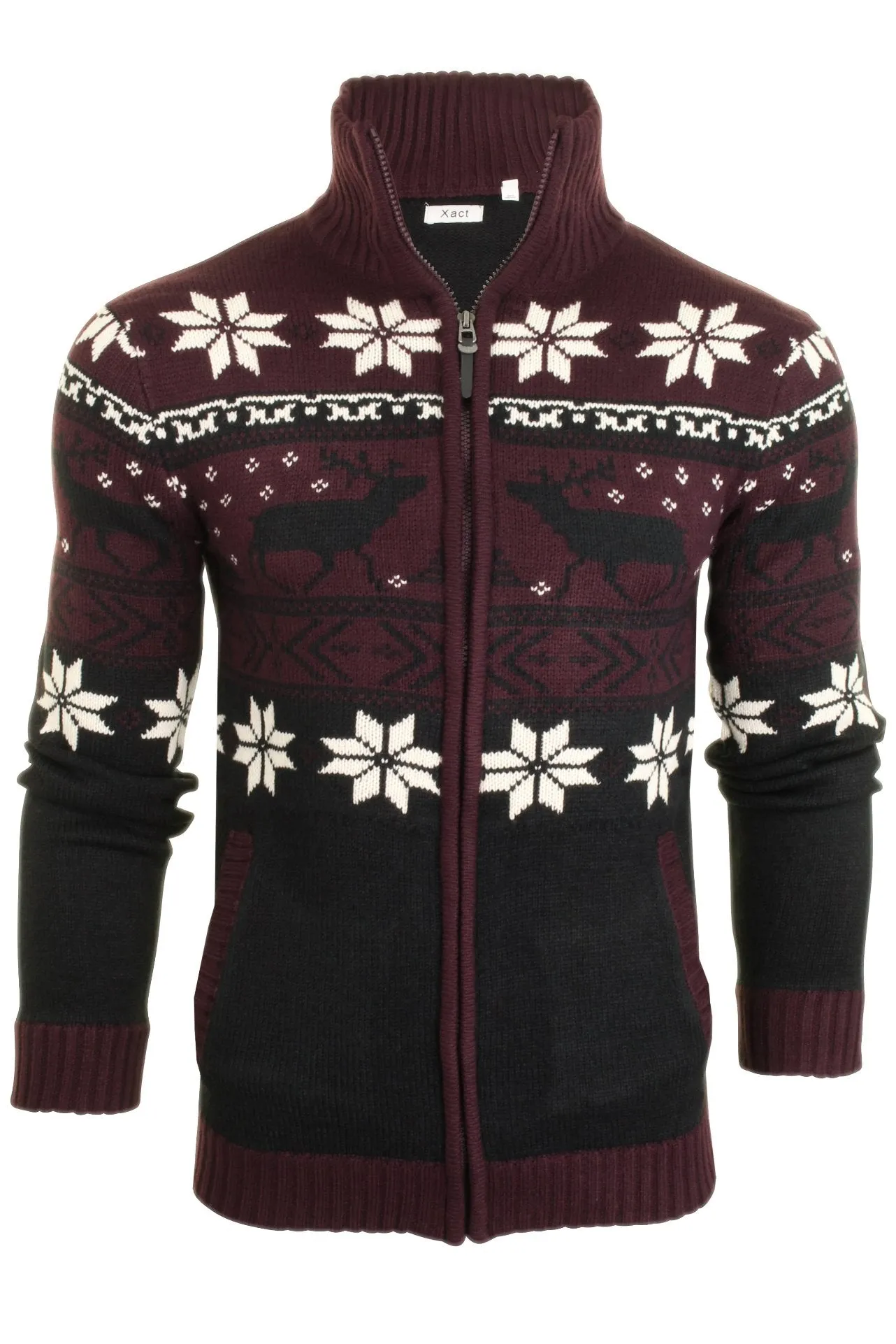 Xact Mens Xmas  Christmas snow flake Jumper/ Cardigan