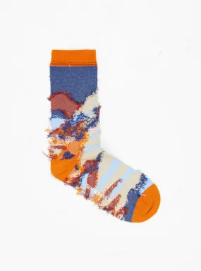 Zubird Sock - Apricot Navy Bird